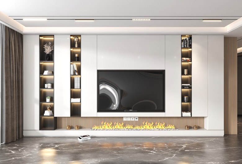 Inspirasi Desain Backdrop TV Minimalis Mewah Ruang Keluarga