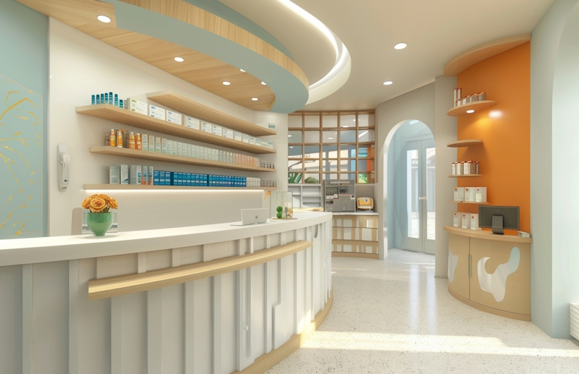 Jasa Desain Interior Apotek Profesional Modern, Bersih, dan Nyaman