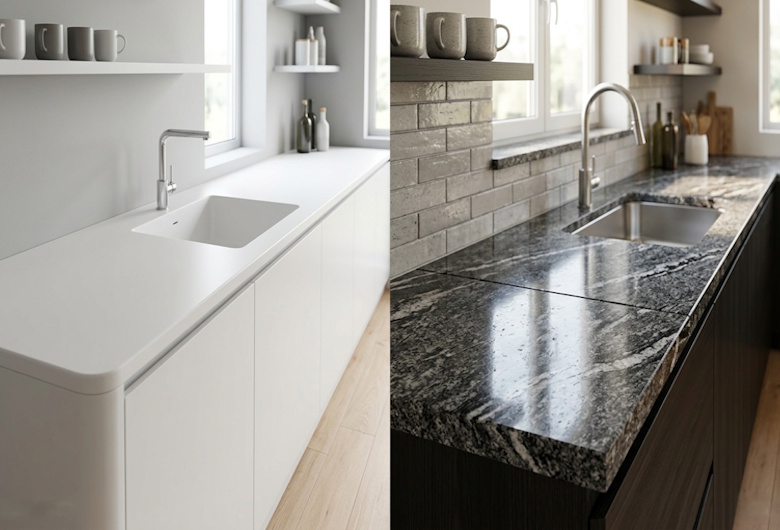 Solid Surface VS Granit untuk Meja Dapur: Mana yang Lebih Worth It?